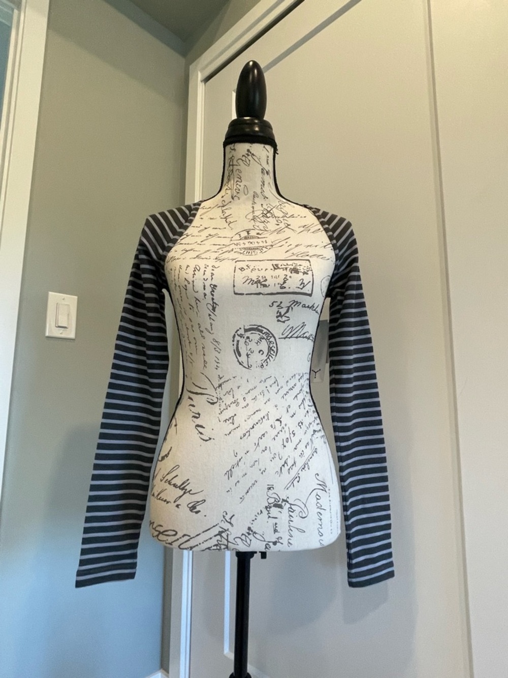 Unity Black and Gray Striped Long Sleeve Shrug